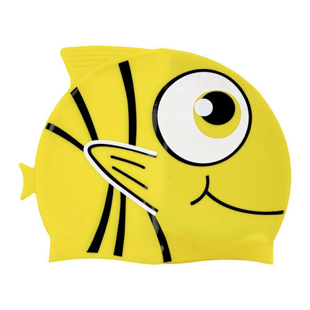 Swimming Cap For Kids, Fish, Yellow - Main Image