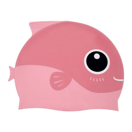 Swimming Cap For Kids, Fish, Pink - Main Image