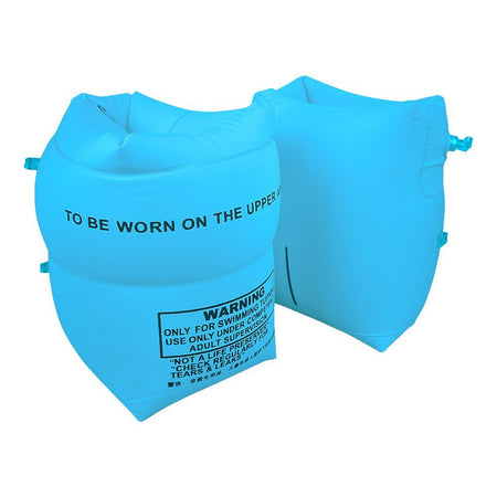 Swimming Floats Inflatable Arm Bands For Kids, Floatation Sleeves Water Wings, Blue, 1-Pair - Image 2