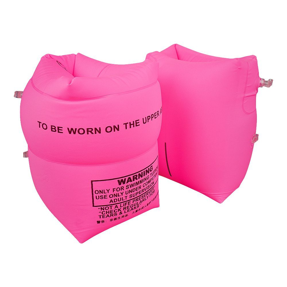Swimming Floats Inflatable Arm Bands For Kids, Floatation Sleeves Water Wings, Pink, 1-Pair - Main Image