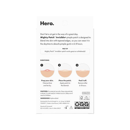 Hero Cosmetics Mighty Pimple Patch Invisible+ For Sensitive Skin, 24-Pack - Image 2