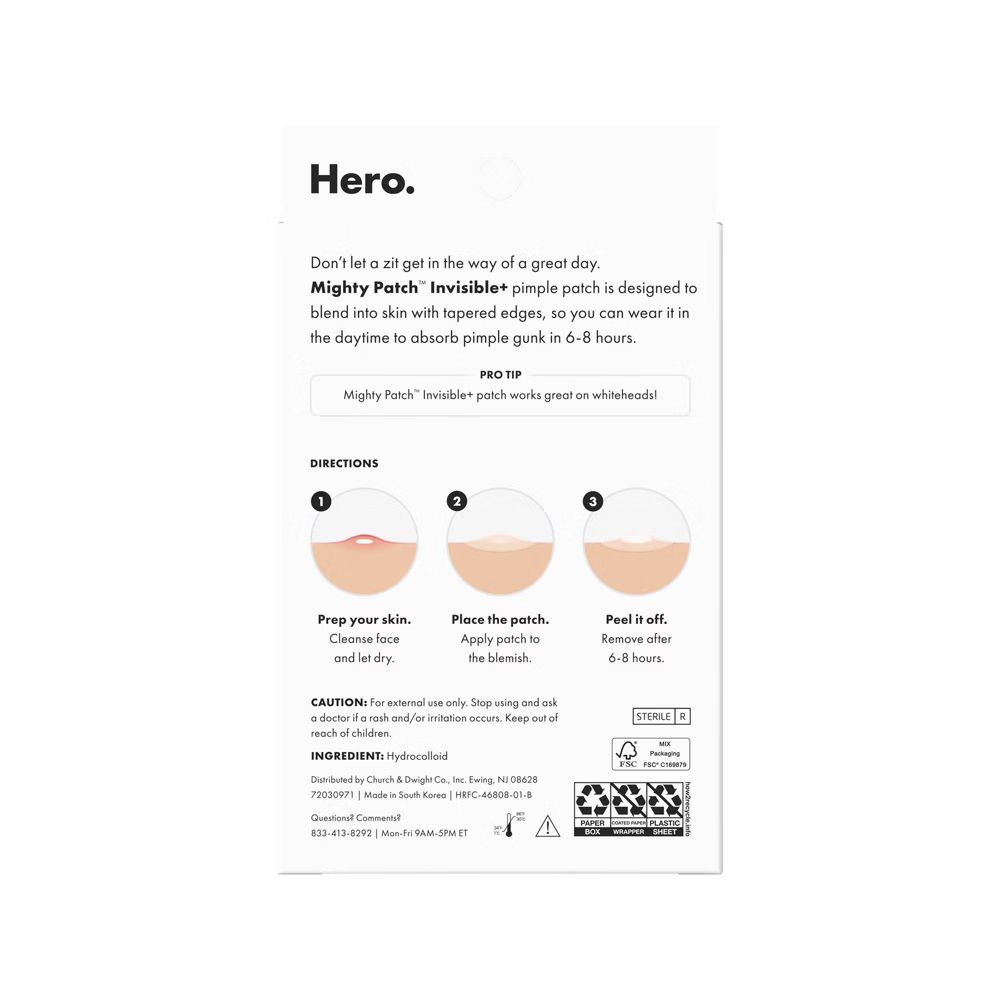 Hero Cosmetics Mighty Pimple Patch Invisible+ For Sensitive Skin, 24-Pack - Image 2