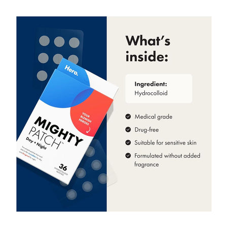 Hero Cosmetics Mighty Pimple Patch Night & Day, For Sensitive Skin, 36-Pack - Image 7