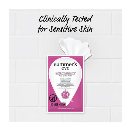 Summer's Eve Simply Sensitive 5-In-1 Daily Gentle Cloths, Paraben Free, 12-Pack - Image 3