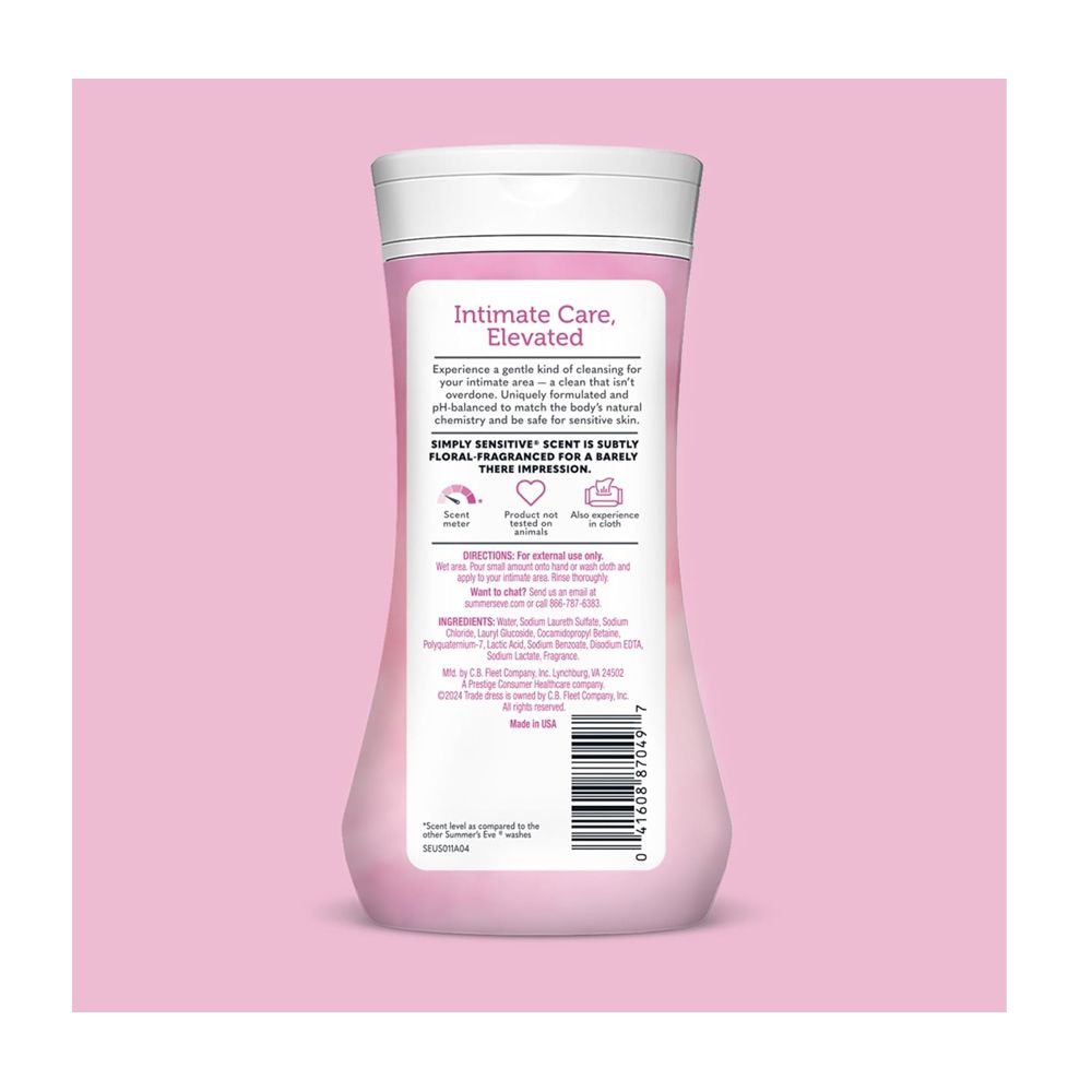 Summer's Eve 7-In-1 Simply Sensitive Feminine Cleansing Wash, Daily Intimate Wash, Dyes & Paraben Free, For Sensitive Skin - Image 2