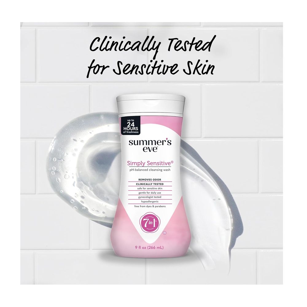 Summer's Eve 7-In-1 Simply Sensitive Feminine Cleansing Wash, Daily Intimate Wash, Dyes & Paraben Free, For Sensitive Skin - Image 4