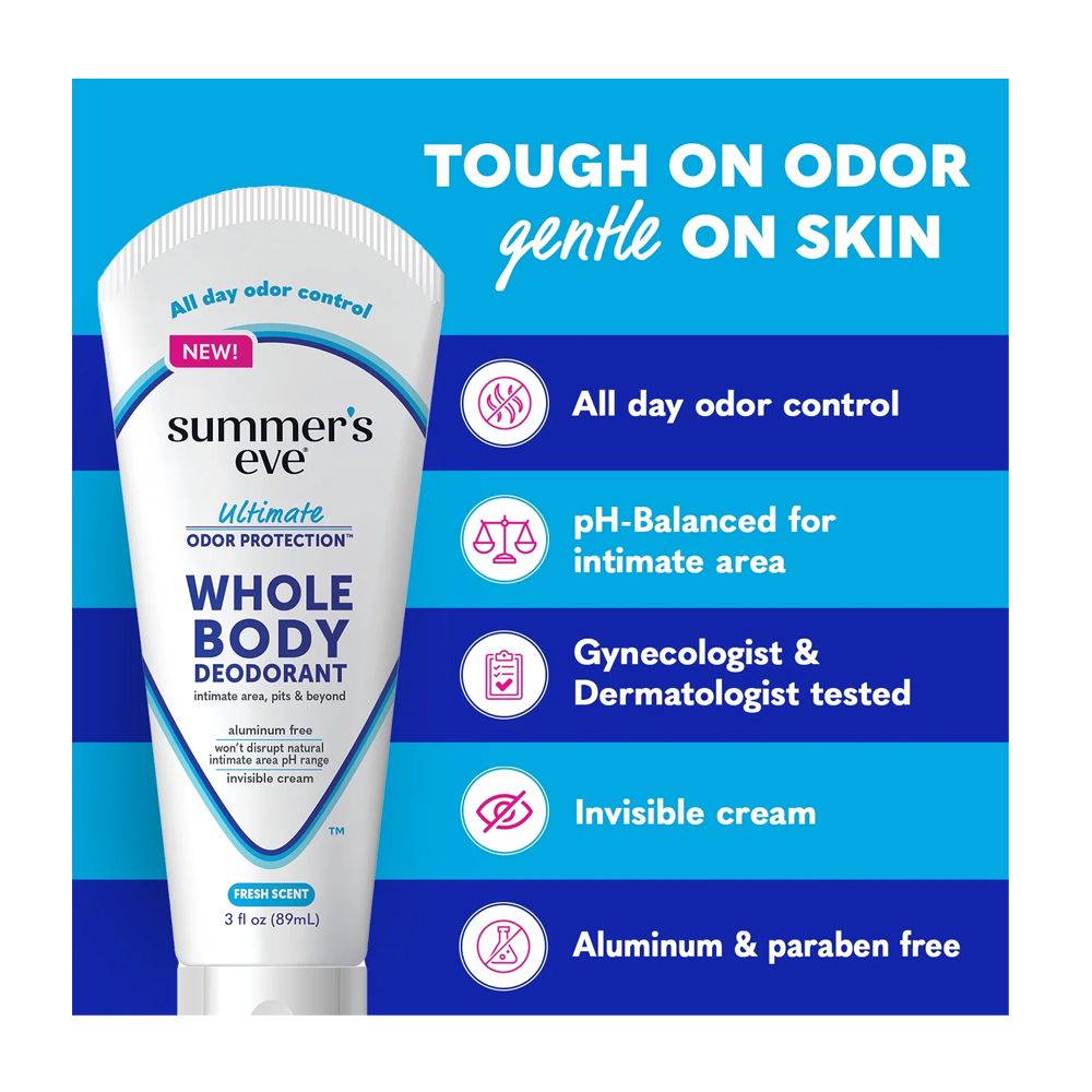 Summer's Eve Fresh Scent Ultimate Odor Control Whole Body Deodorant, Aluminum & Paraben Free, For Sensitive Skin, 89ml - Image 5