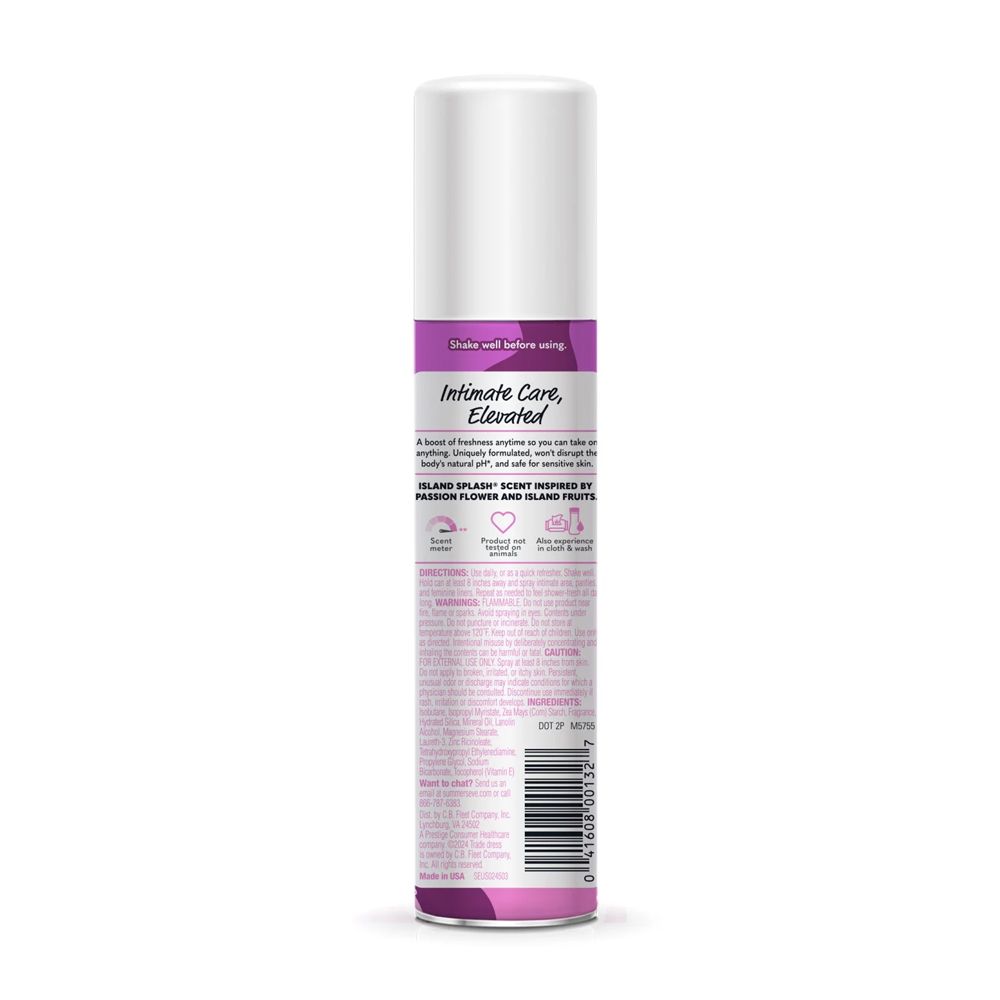 Summer's Eve Island Splash Daily Refreshing Feminine Body Deodorant Spray, Talc-Free, Vitamin E, 56.7g - Image 2