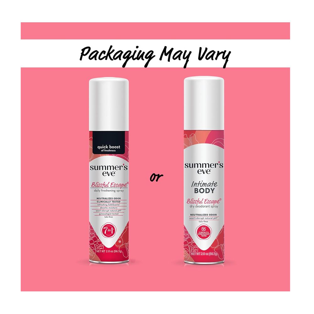 Summer's Eve Blissful Escape Daily Refreshing Feminine Body Deodorant Spray, Talc-Free, Vitamin E, 56.7g - Image 3
