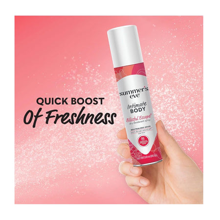 Summer's Eve Blissful Escape Daily Refreshing Feminine Body Deodorant Spray, Talc-Free, Vitamin E, 56.7g - Image 6
