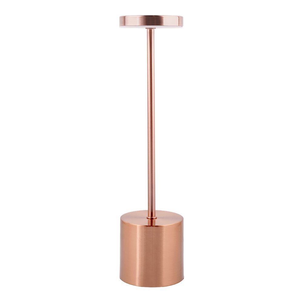 AJF USB Rechargable Metal Table Lamp, Rose Gold - Main Image