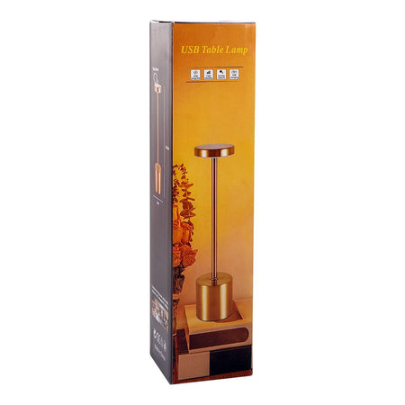 AJF USB Rechargable Metal Table Lamp, Rose Gold - Image 2