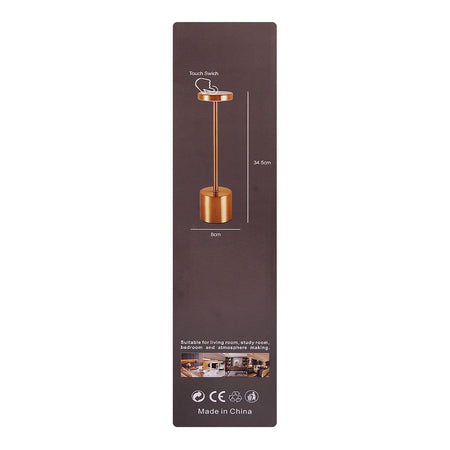 AJF USB Rechargable Metal Table Lamp, Rose Gold - Image 3