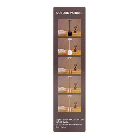 AJF USB Rechargable Metal Table Lamp, Rose Gold - Image 4