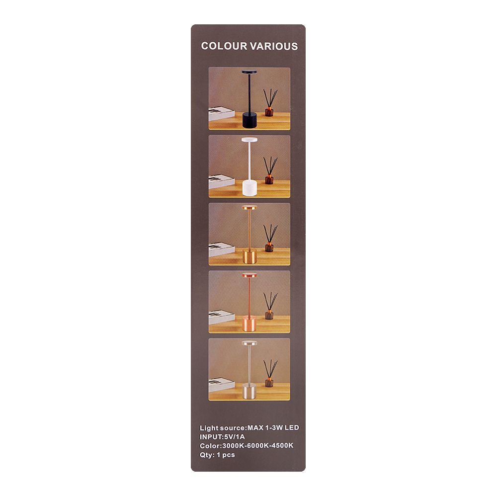 AJF USB Rechargable Metal Table Lamp, Rose Gold - Image 4