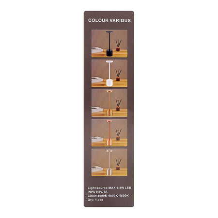 AJF USB Rechargable Metal Table Lamp, Gold - Image 4