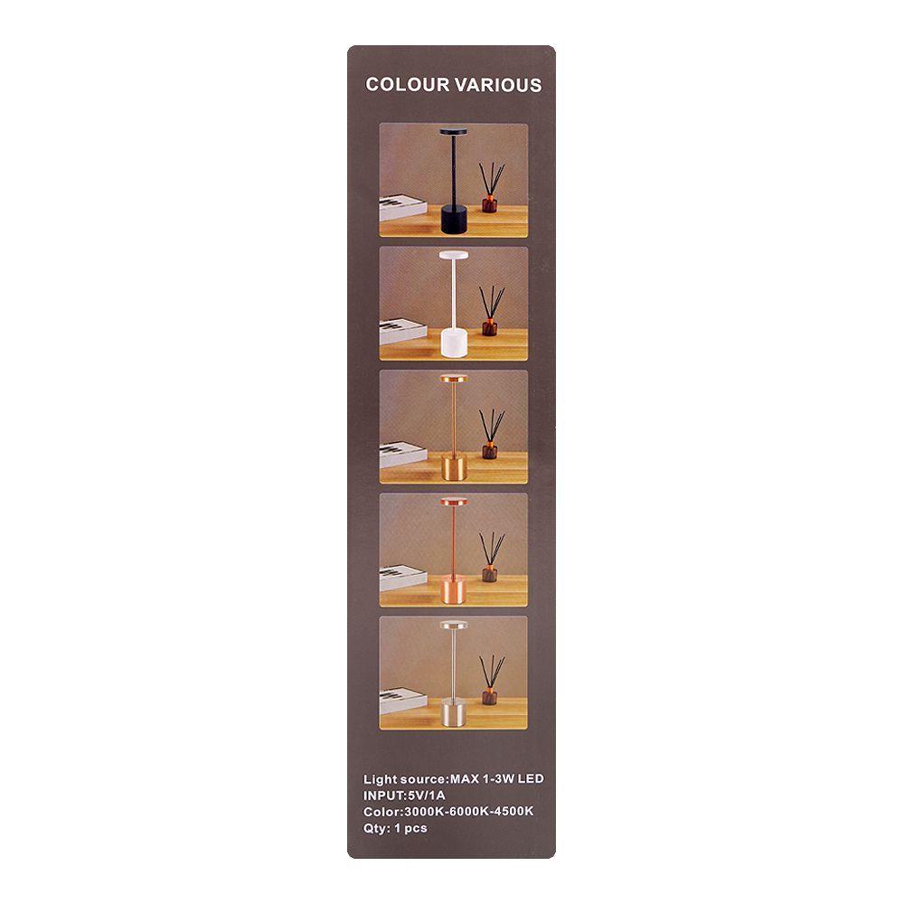 AJF USB Rechargable Metal Table Lamp, Gold - Image 4