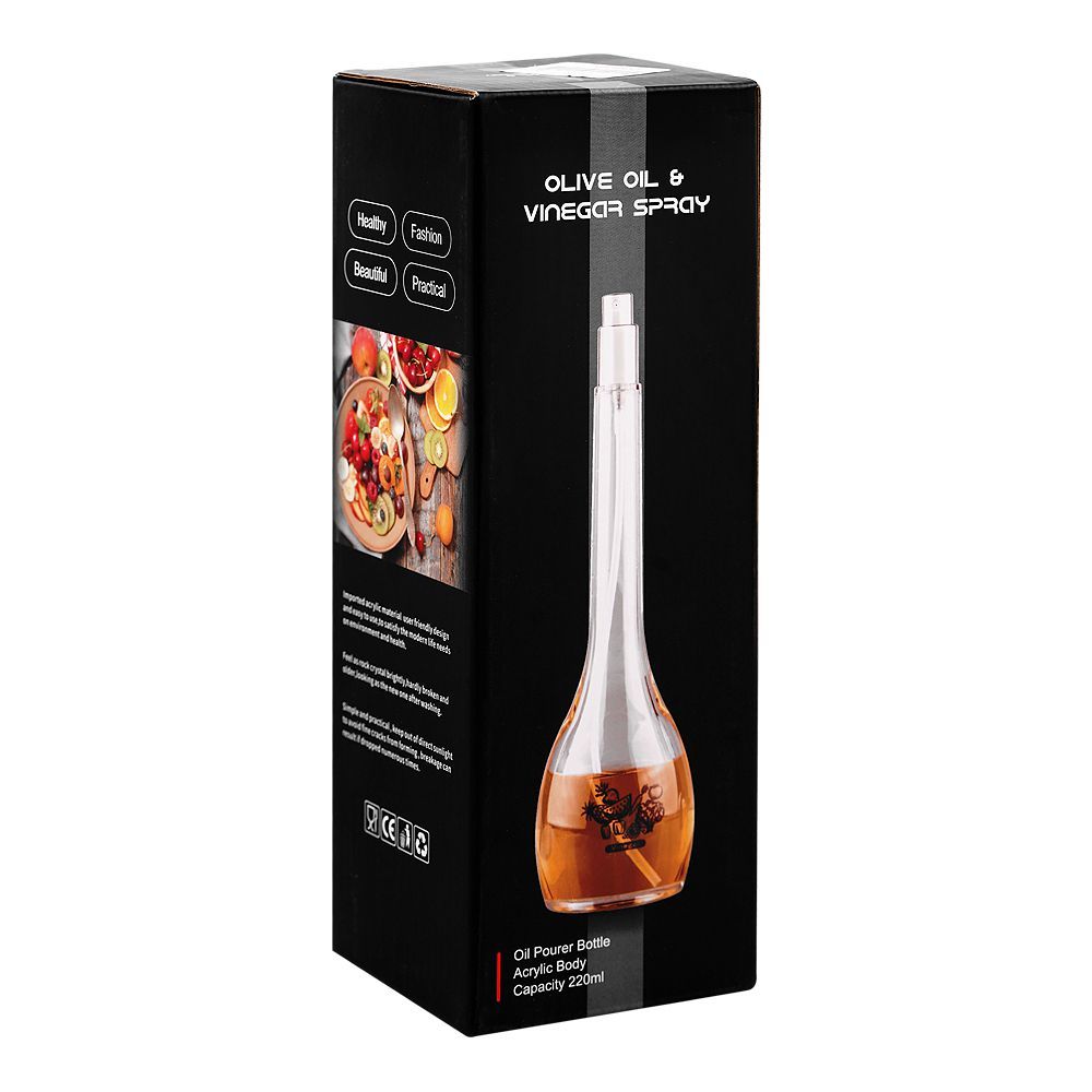 AJF Acrylic Body Oil Pourer Bottle, 220ml - Image 2