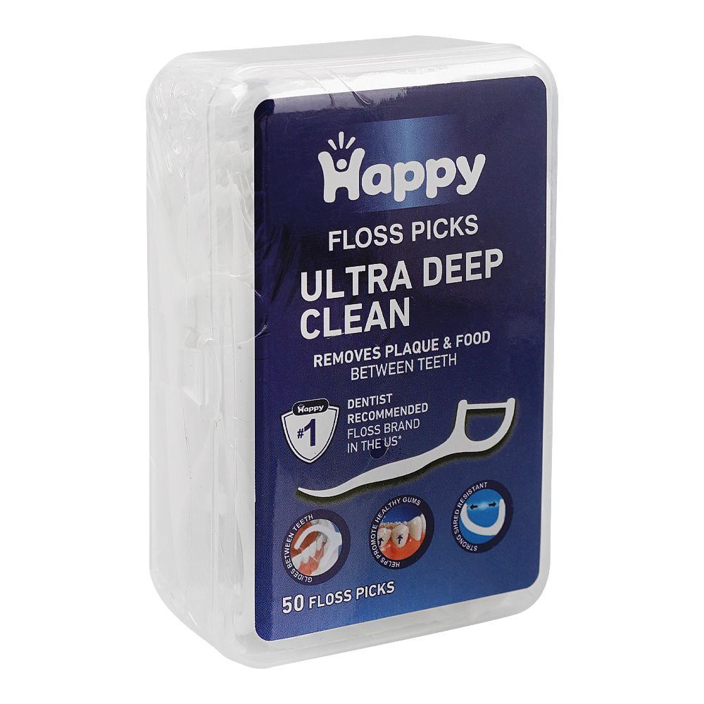 Happy Ultra Deep Clean Floss Picks, 50-Pack - Main Image