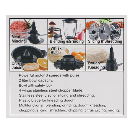 Anex Deluxe Food Processor, 700W, 220-240V, 2 Liter Bowl, AG-3147 - Image 5