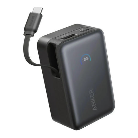 Anker Nano Power Bank, 10000mAh, 45W, Built-In USB-C Cable, Black, A1638H11 - Image 2