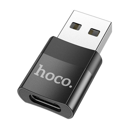 HOCO Ip USB 2.0 Adapter, USB 2.0 Male To USB-C Female, 60W, UA17, Black - Main Image