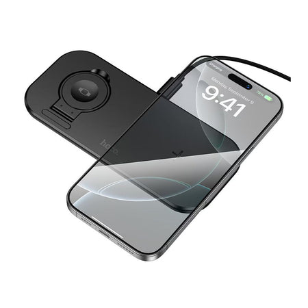 HOCO North 3-In-1 Desktop Wireless Fast Charger, CW65, Black - Image 2
