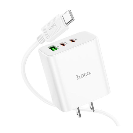 HOCO Pure Power Charger, 1 X USB-A 18W + 2 X USB-C 20W Ports, C126, White, US - Image 2