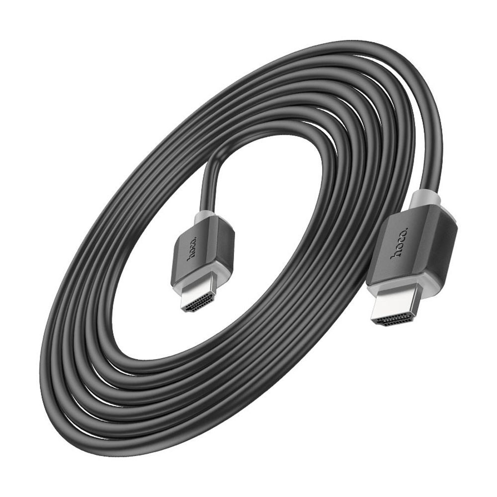 HOCO HDTV 4K HD Data Cable, 2.0 Male-To-Male, 18Gbps Transfer Speed, 3-Meters, US08, Black - Image 4