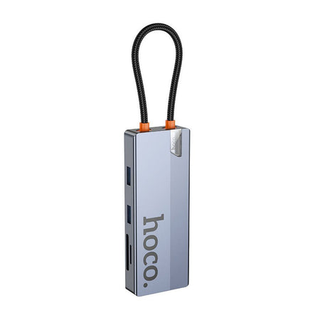 HOCO Wow 8-In-1 Multi-Function Converter Hub, 5Gbps Transfer Speed, HB52, Deep Space Gray - Image 2