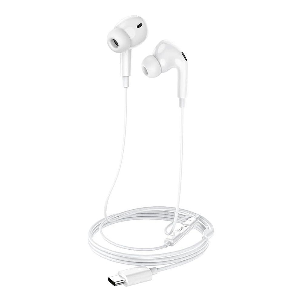 HOCO Pro Crystal Sound USB-C Wire-Controlled Digital Earphones With Microphone, For Huawei, Xiaomi & OnePlus, M101, White - Image 3