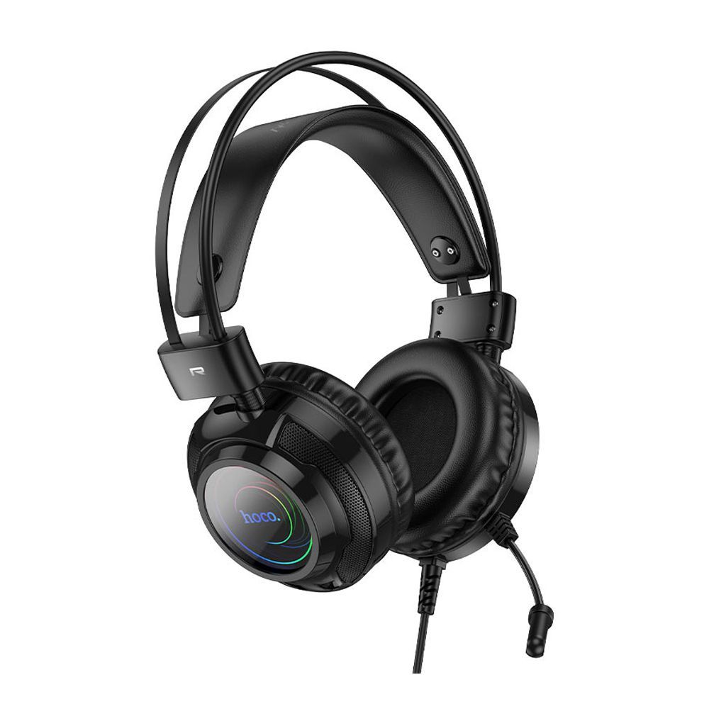 HOCO Resource Gaming Headphones With 2 Meters Cable, W110, Black - Main Image