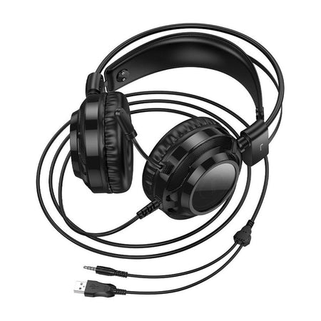 HOCO Resource Gaming Headphones With 2 Meters Cable, W110, Black - Image 2