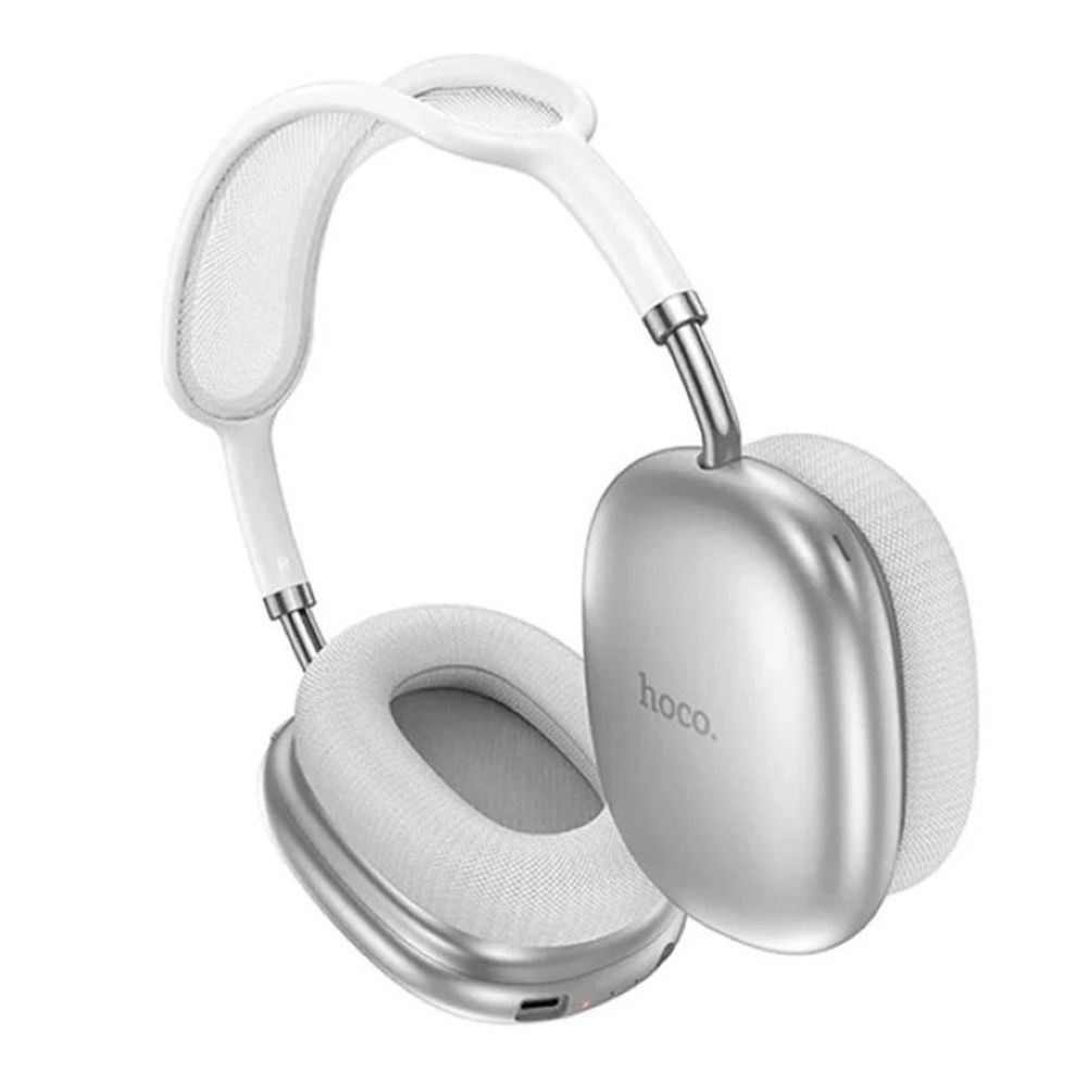 HOCO Pleasing Bluetooth Headphones, 400mAh Battery, 22 Hours Playtime, W55, Silver - Image 2