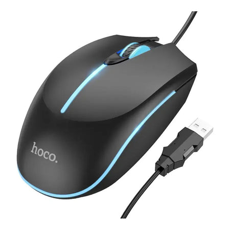 HOCO Wonderful Gaming Luminous Wired Mouse, GM37, Black - Main Image