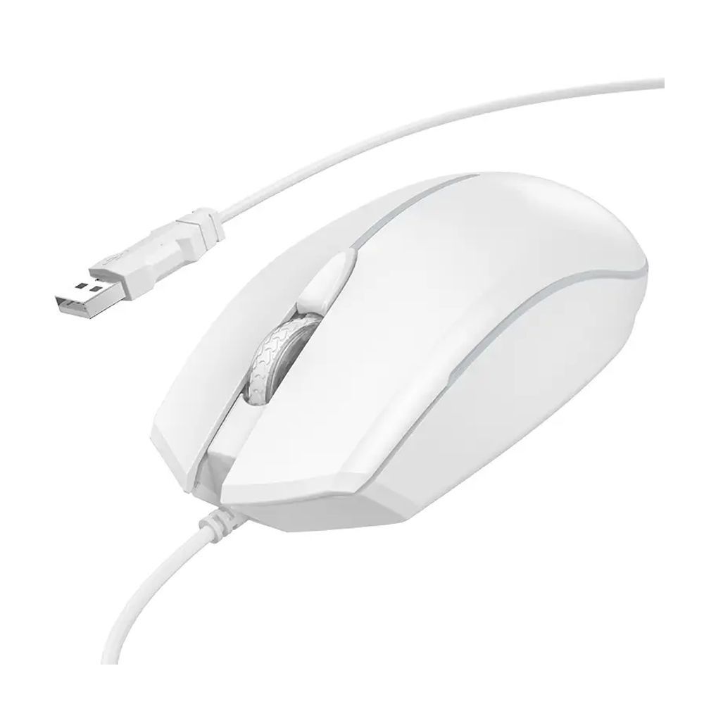HOCO Wonderful Gaming Luminous Wired Mouse, GM37, White - Main Image