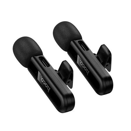 HOCO Fair Dual-Mic Wireless Microphone, 60mAh Battery, For iphone & Type-C, L20A, Black - Main Image