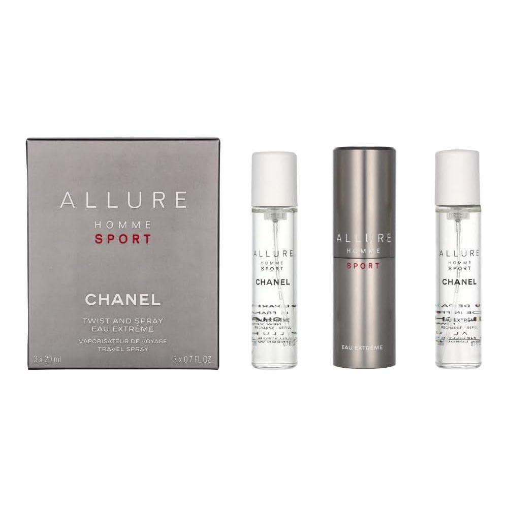 Chanel Allure Homme Sport Gift Set, For Men, 2 X Edt Spray Refill 20ml + 1 Edt Spray 20ml - Main Image