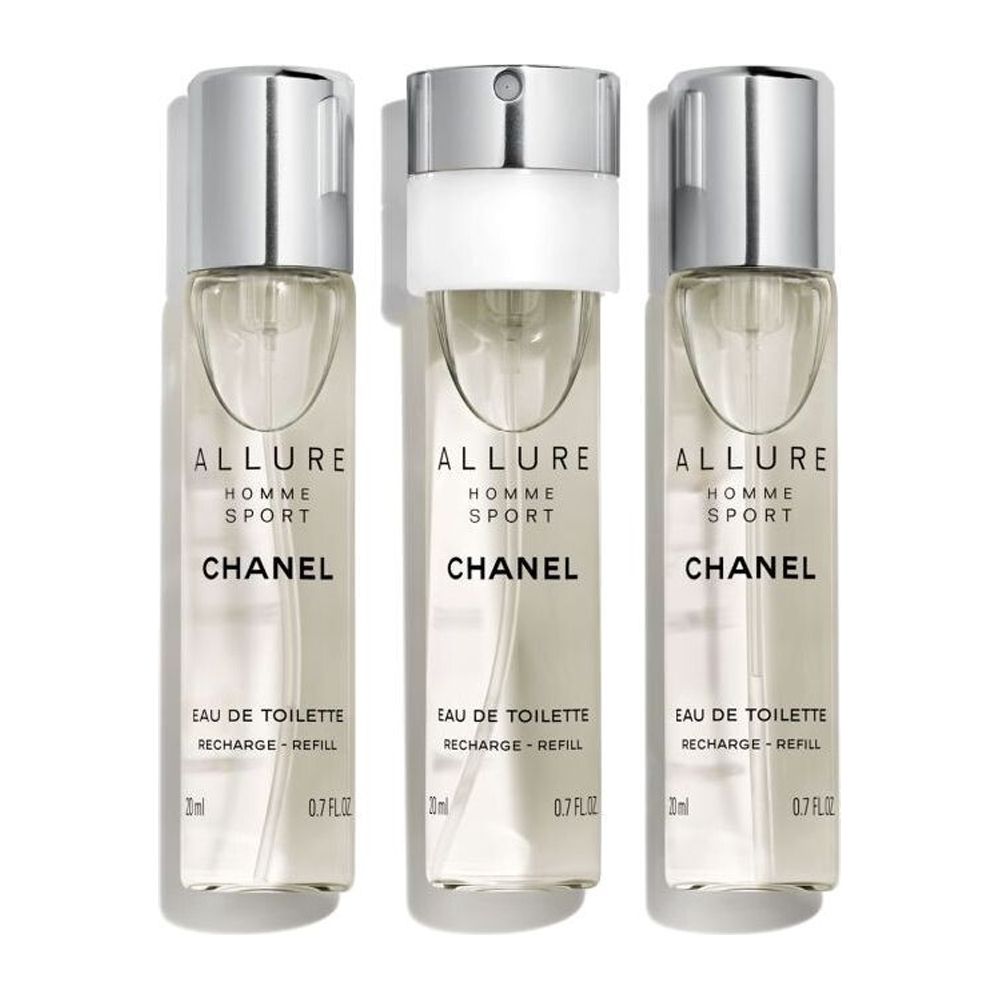 Chanel Allure Homme Sport Gift Set, For Men, 3 X Edt Travel + Spray Refill 20ml - Main Image