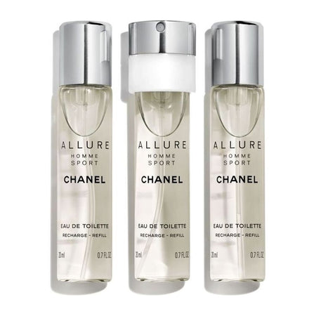 Chanel Allure Homme Sport Gift Set, For Men, 3 X Edt Travel + Spray Refill 20ml - Main Image