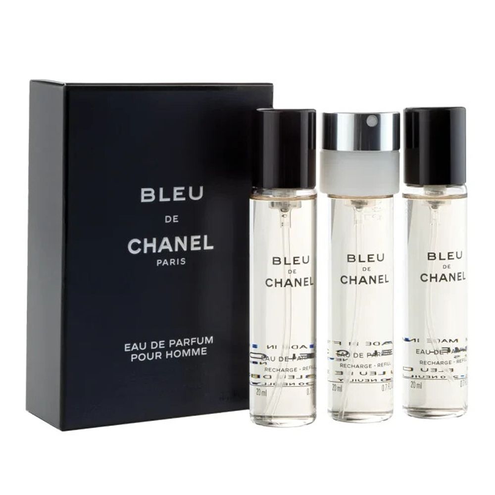 Chanel Bleu De Chanel Pour Homme Gift Set, For Men, 3 X Edp Spray 20ml Refill - Main Image