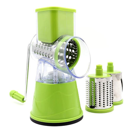 AJF Multifunctional Tabletop Drum Grater, 3-In-1 Rotary Shredder Slicer Grinder, Assorted Color - Main Image