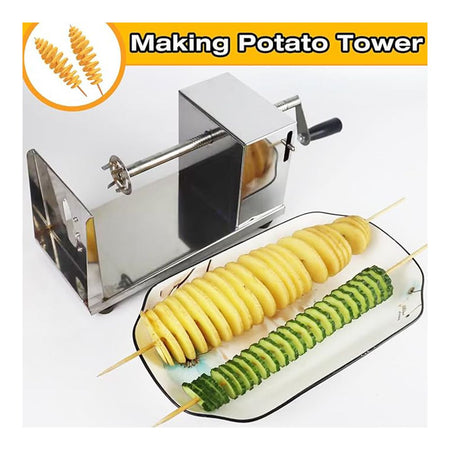 AJF Stainless Steel Potato Spiral Cutting Machine - Image 5