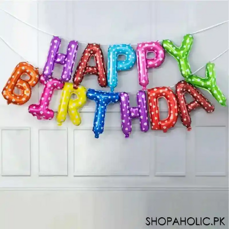 13pcs happy birthday alphabets foil balloons main image