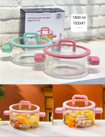 cooking glass pot with silicone handle image 3