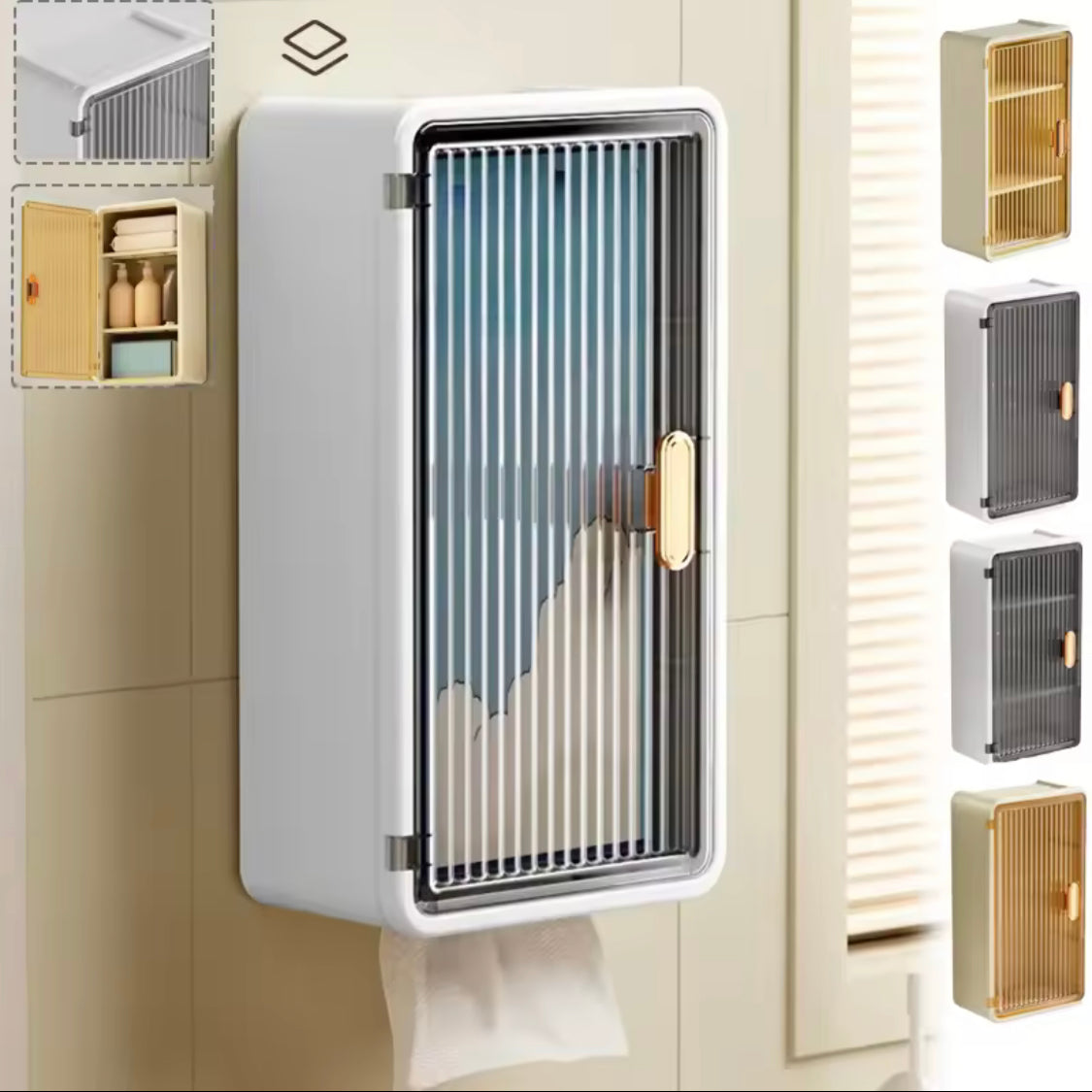 wall mounted toiletries storage rack image 2