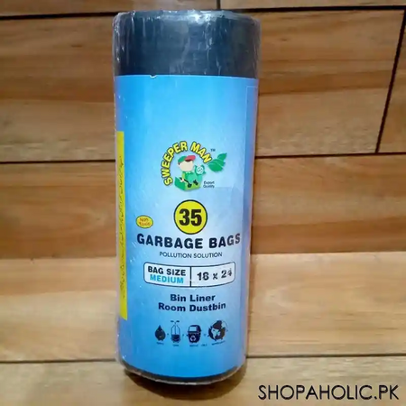 15/22/35 pcs black garbage bag roll image7