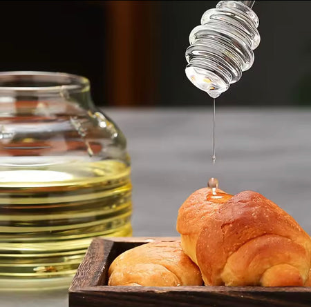 Glass Honey Pot With Spoon - Image 4