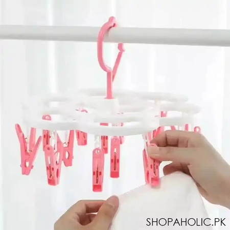 16 clips flower shape clothes hanger image2