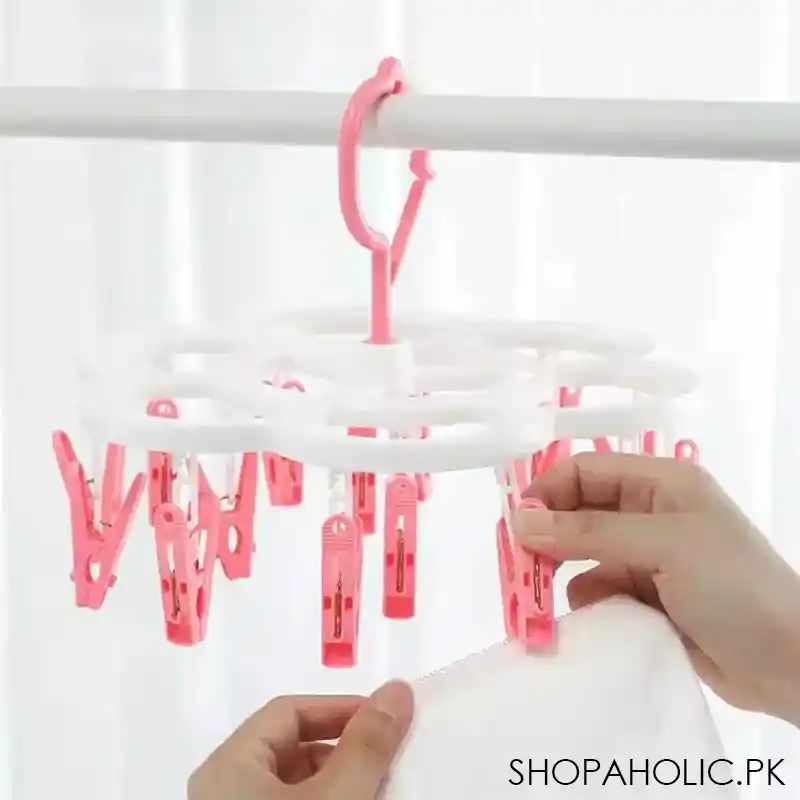 16 clips flower shape clothes hanger image2